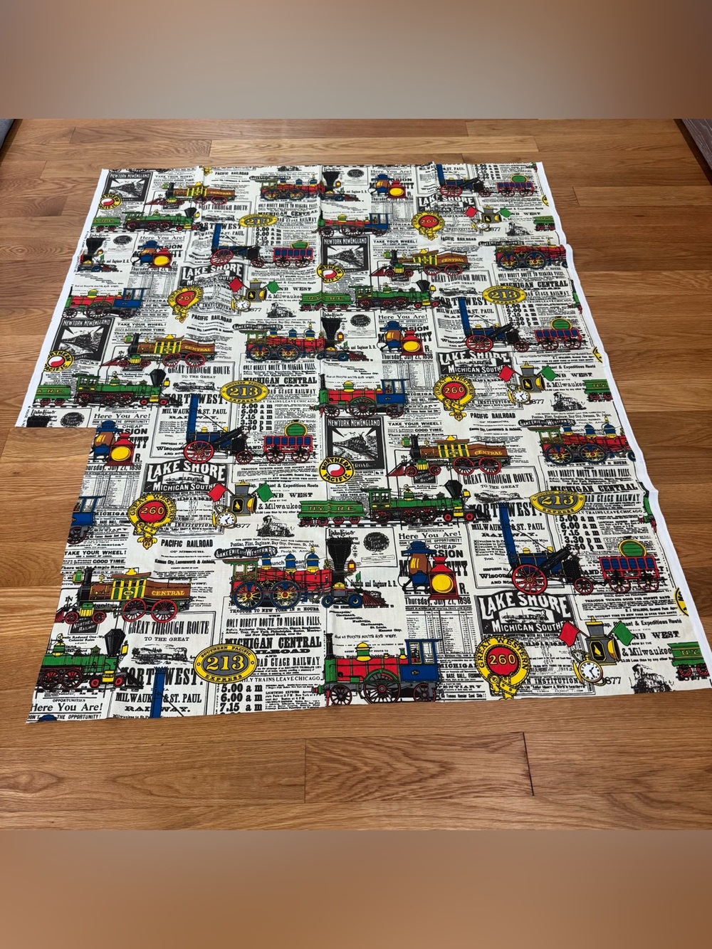 Vintage House ’N Home Railroad Train Fabric